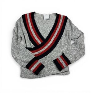 C/MEO Collective Faux Wrap Sweater V-Neck Preppy Nautical Sporty Pullover XS